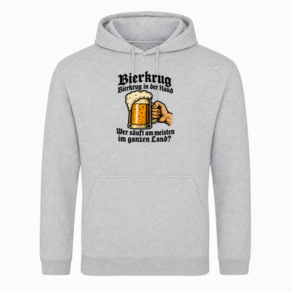 Unisex Hoodie Bierkrug Bierkrug in der Hand -  Heather Grey