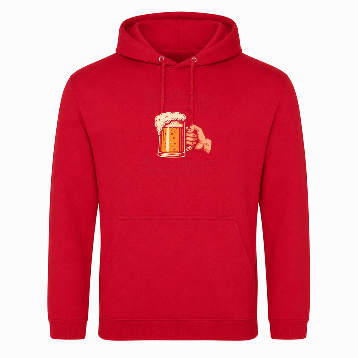 Unisex Hoodie Bierkrug Bierkrug in der Hand - rot