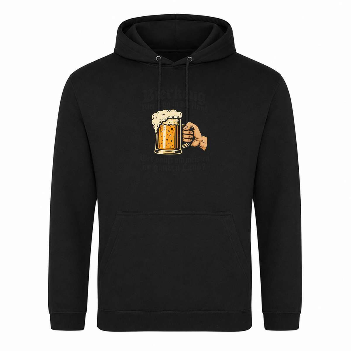 Unisex Hoodie Bierkrug Bierkrug in der Hand - Schwarz