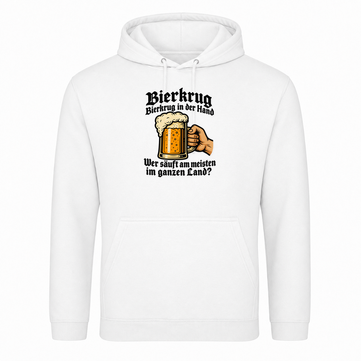 Unisex Hoodie Bierkrug Bierkrug in der Hand - Weiß