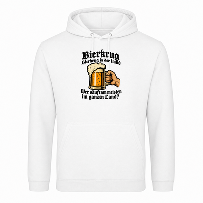 Unisex Hoodie Bierkrug Bierkrug in der Hand - Weiß
