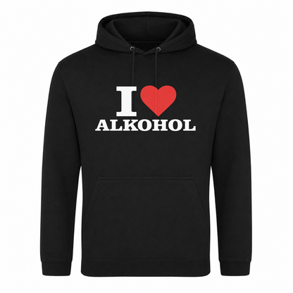 I ♥️ Alkohol Unisex Hoodie - Schwarz