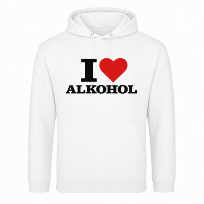 I ♥️ Alkohol Unisex Hoodie - Weiß
