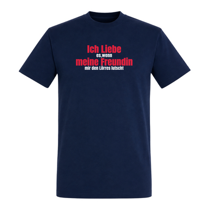 Unisex T-Shirt Ich Liebe meine Freundin - French Navy