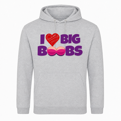 Unisex Hoodie Big Boobs -  Heather Grey
