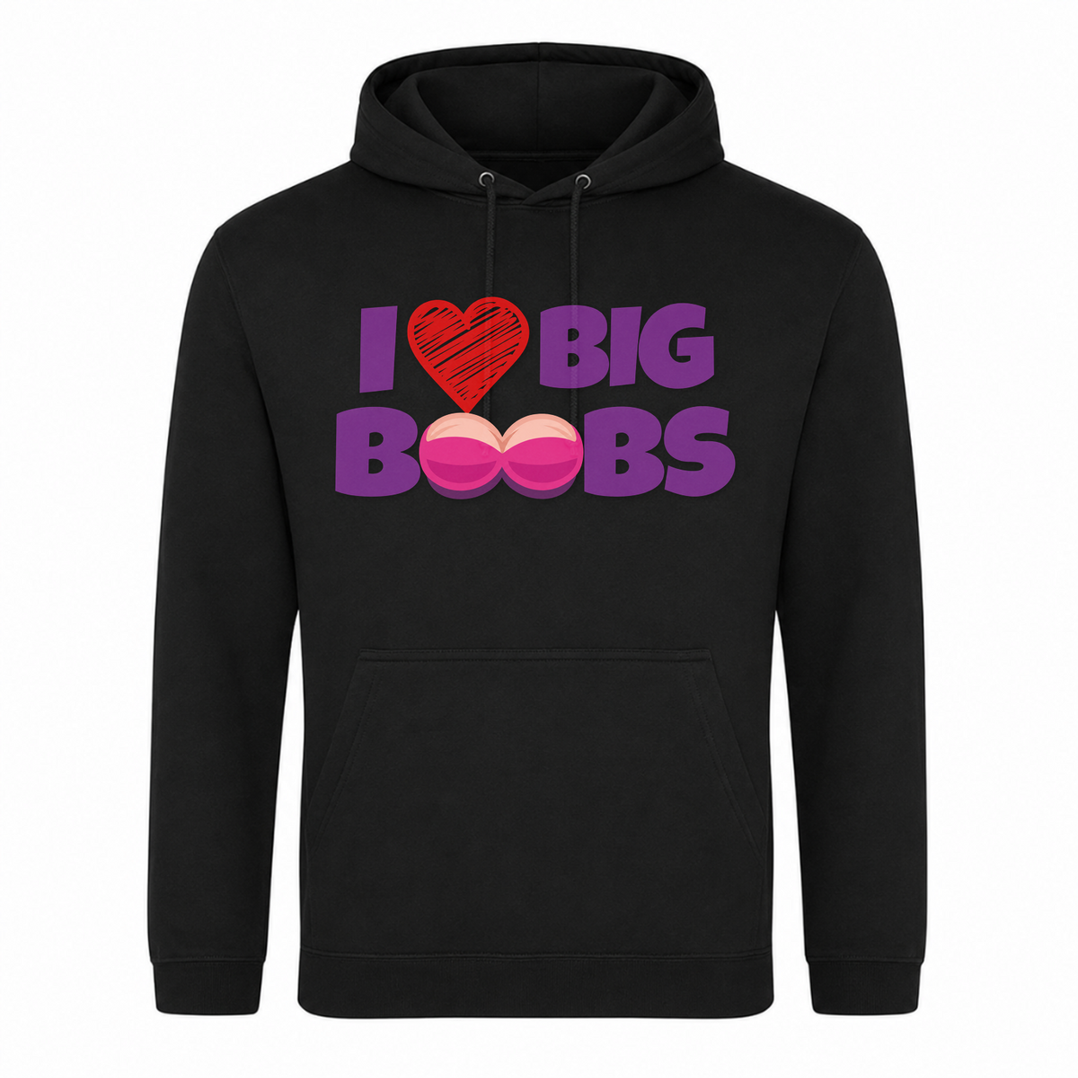 Unisex Hoodie Big Boobs - Schwarz