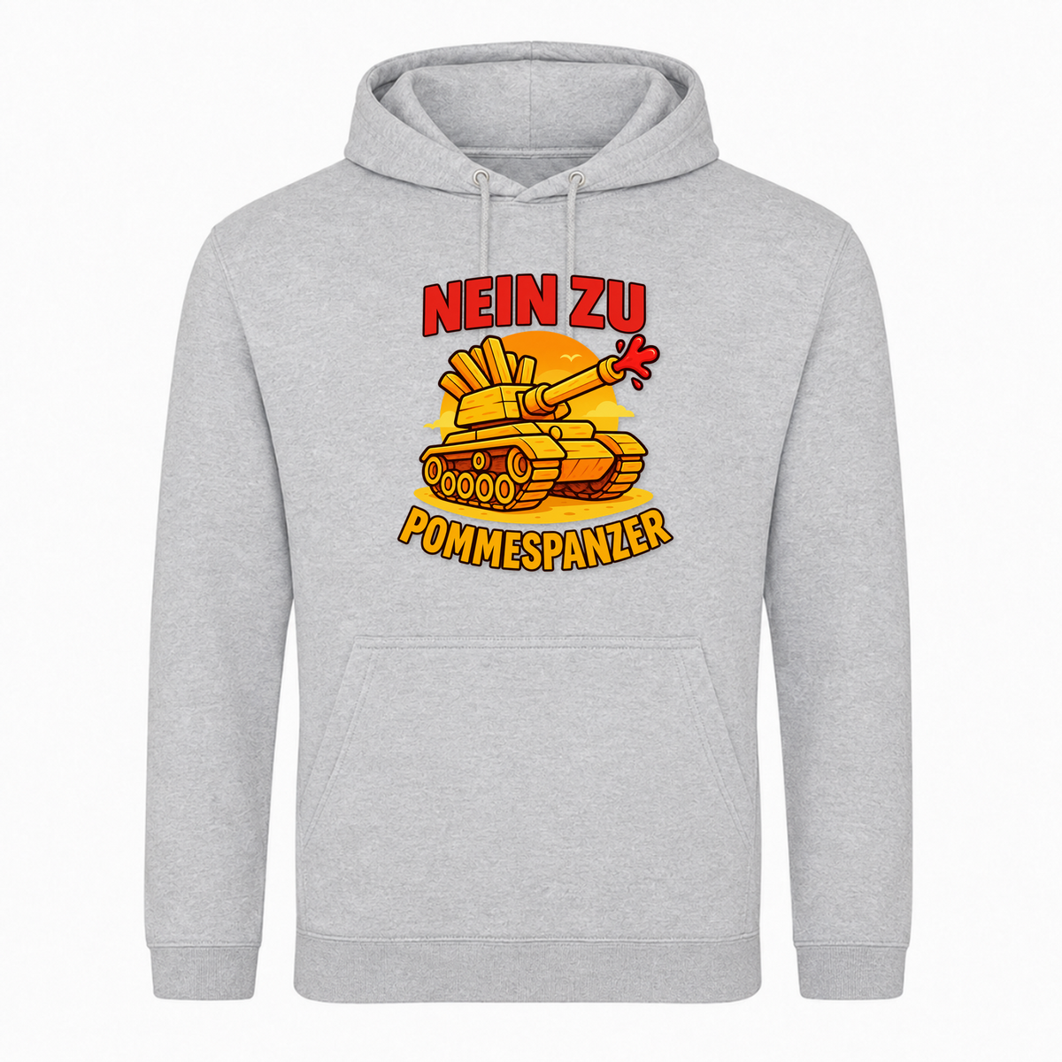 Unisex Hoodie Nein zu Pommespanzer -  Heather Grey