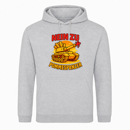 Unisex Hoodie Nein zu Pommespanzer -  Heather Grey