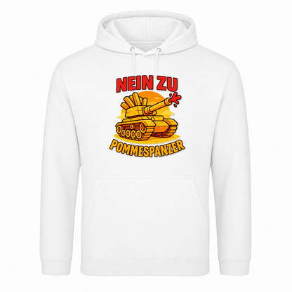Unisex Hoodie Nein zu Pommespanzer - Weiß