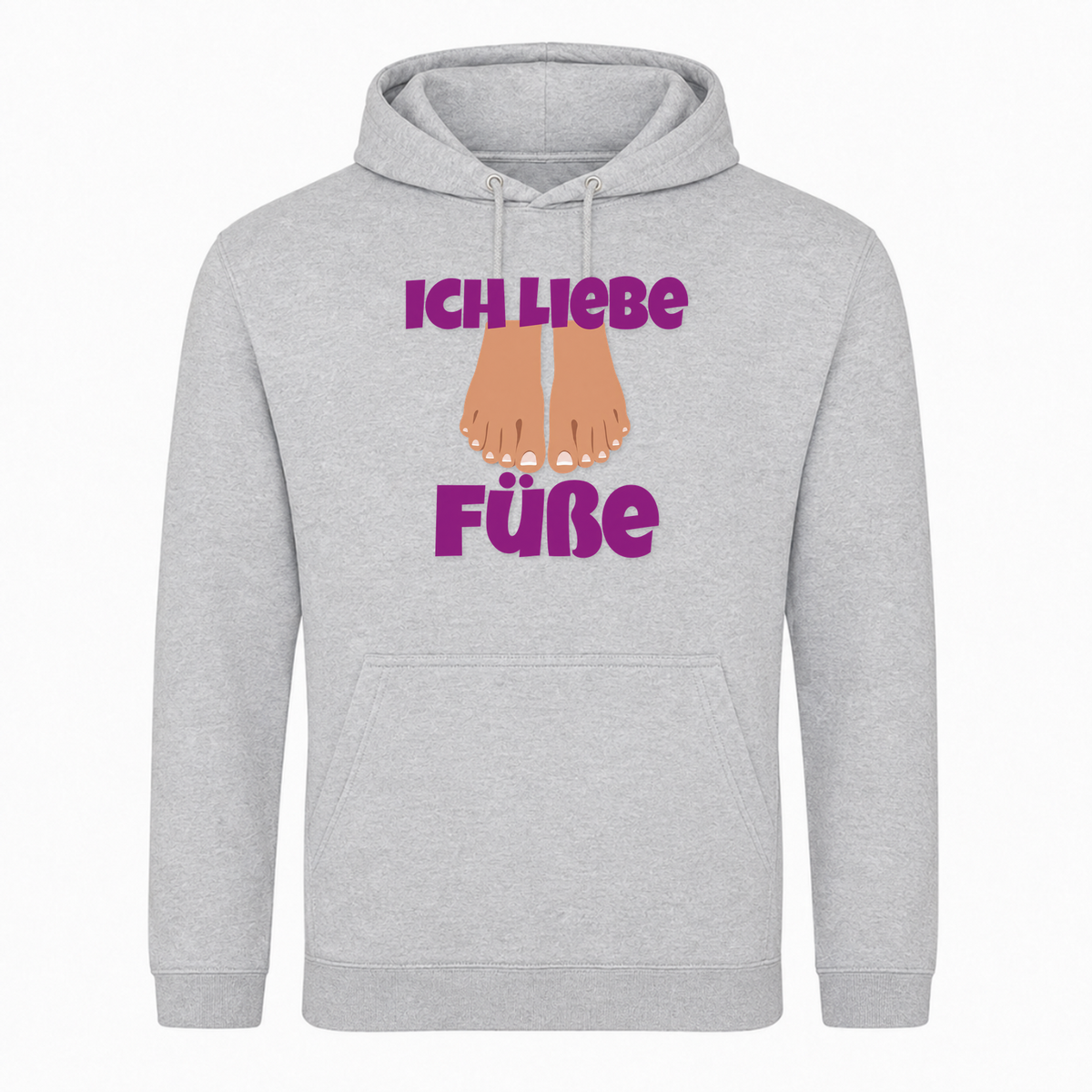 Unisex Hoodie Ich Liebe Füße -  Heather Grey