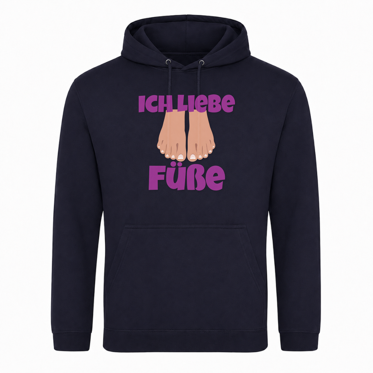 Unisex Hoodie Ich Liebe Füße - French Navy
