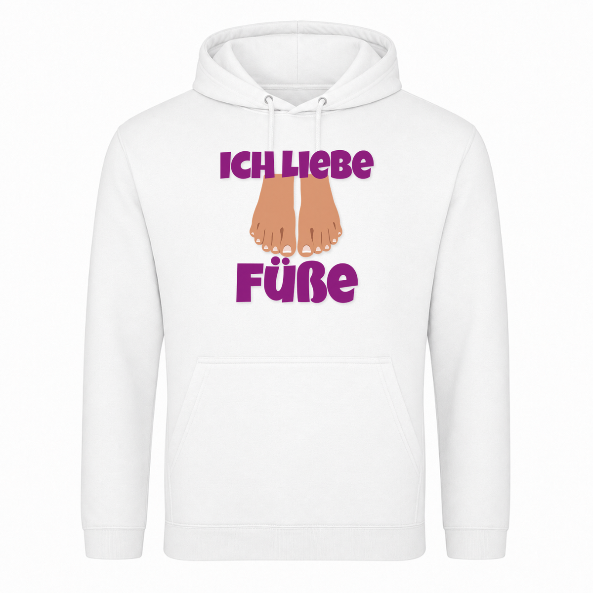 Unisex Hoodie Ich Liebe Füße - Weiß