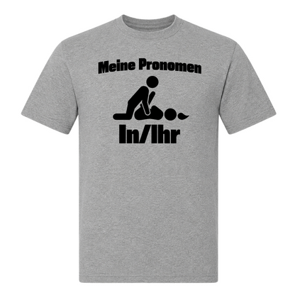 Unisex T-Shirt Meine Pronomen - Grey Melange