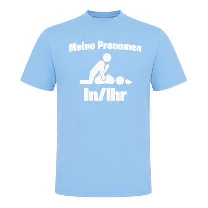 Unisex T-Shirt Meine Pronomen - Sky Blue
