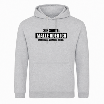 Unisex Hoodie Malle oder Ich -  Heather Grey
