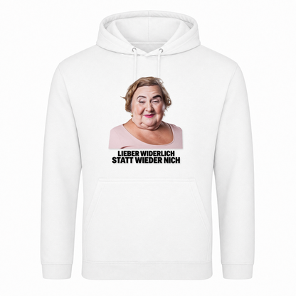 Unisex Hoodie Widerlich statt wieder nich - Weiß