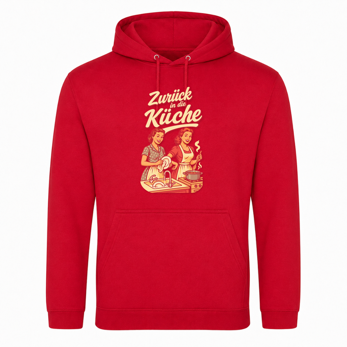 Unisex Hoodie  Zurück in die Küche  - rot