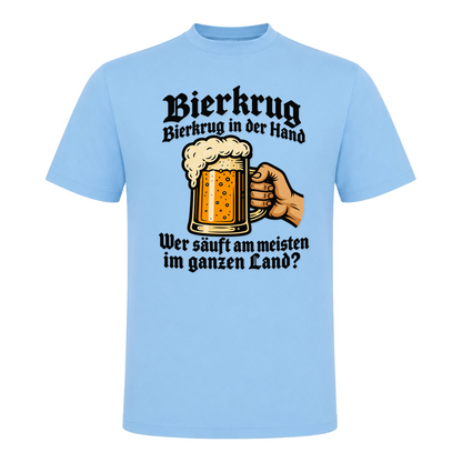 Unisex T-Shirt Bierkrug Bierkrug in der Hand - Sky Blue