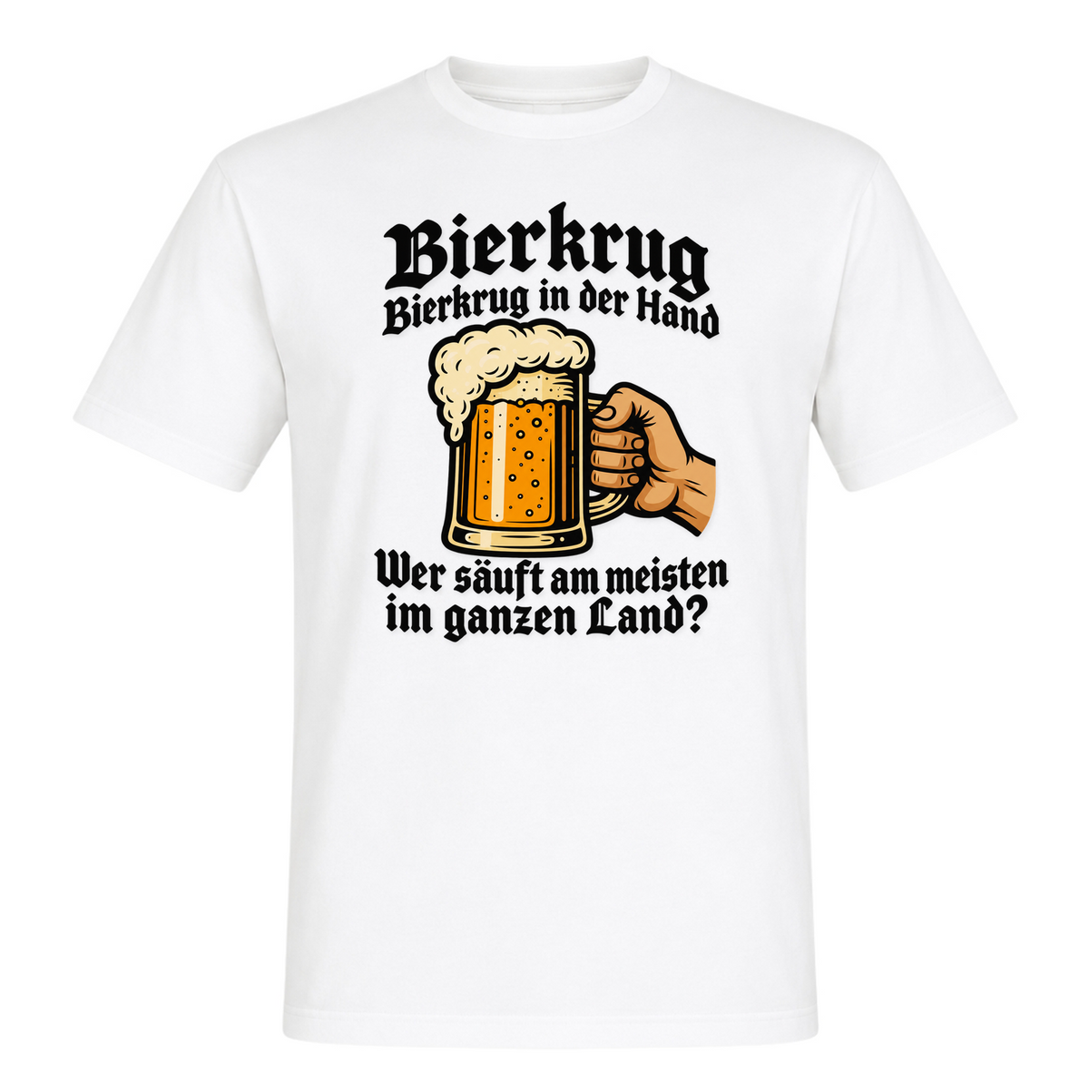 Unisex T-Shirt Bierkrug Bierkrug in der Hand - White