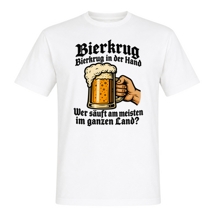 Unisex T-Shirt Bierkrug Bierkrug in der Hand - White