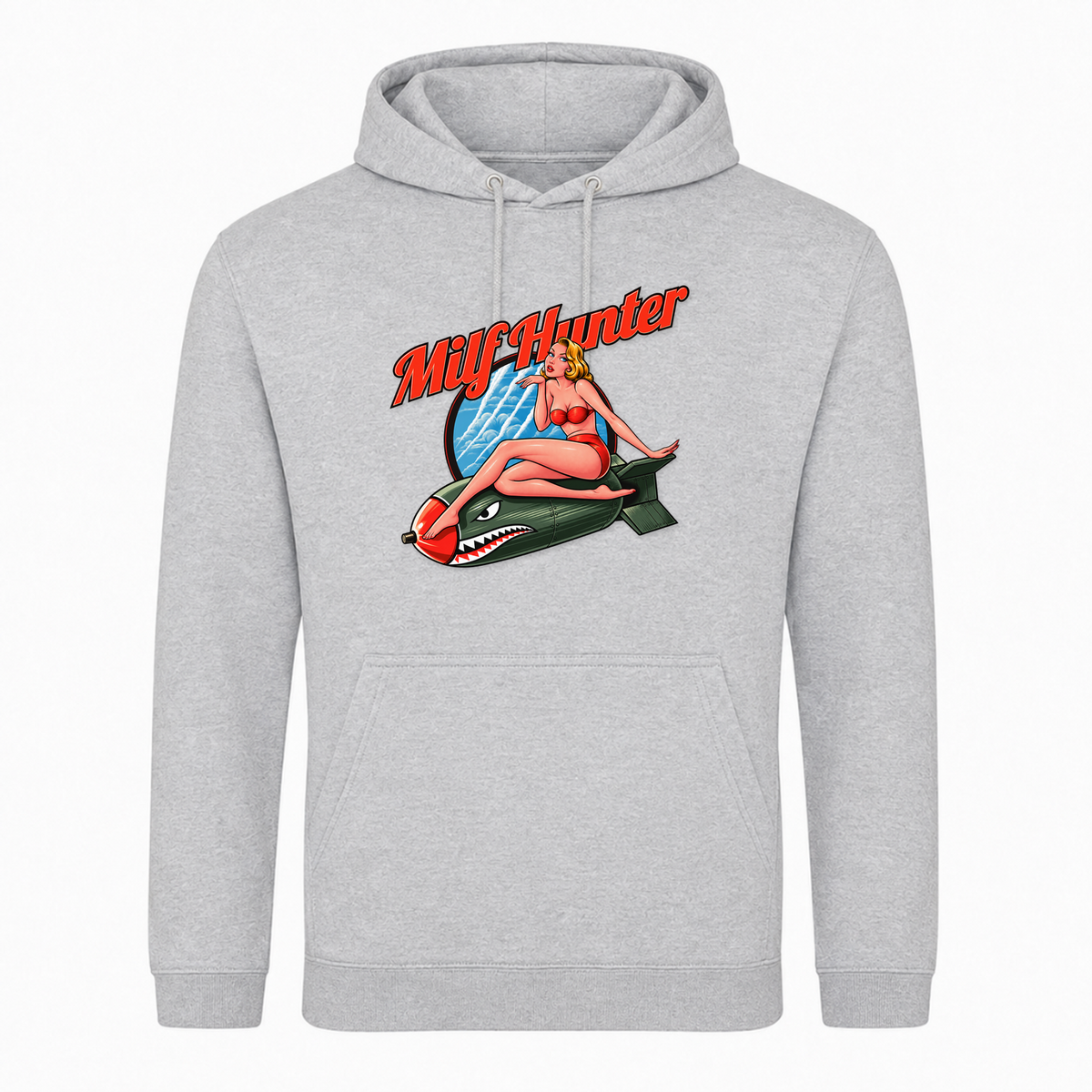 Unisex Hoodie Milf Hunter -  Heather Grey