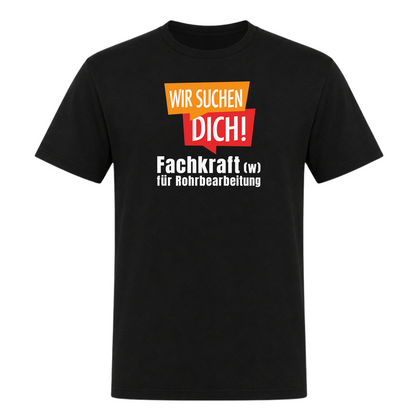 Unisex T-Shirt Fachkraft für Rohrbearbeitung - Deep Black