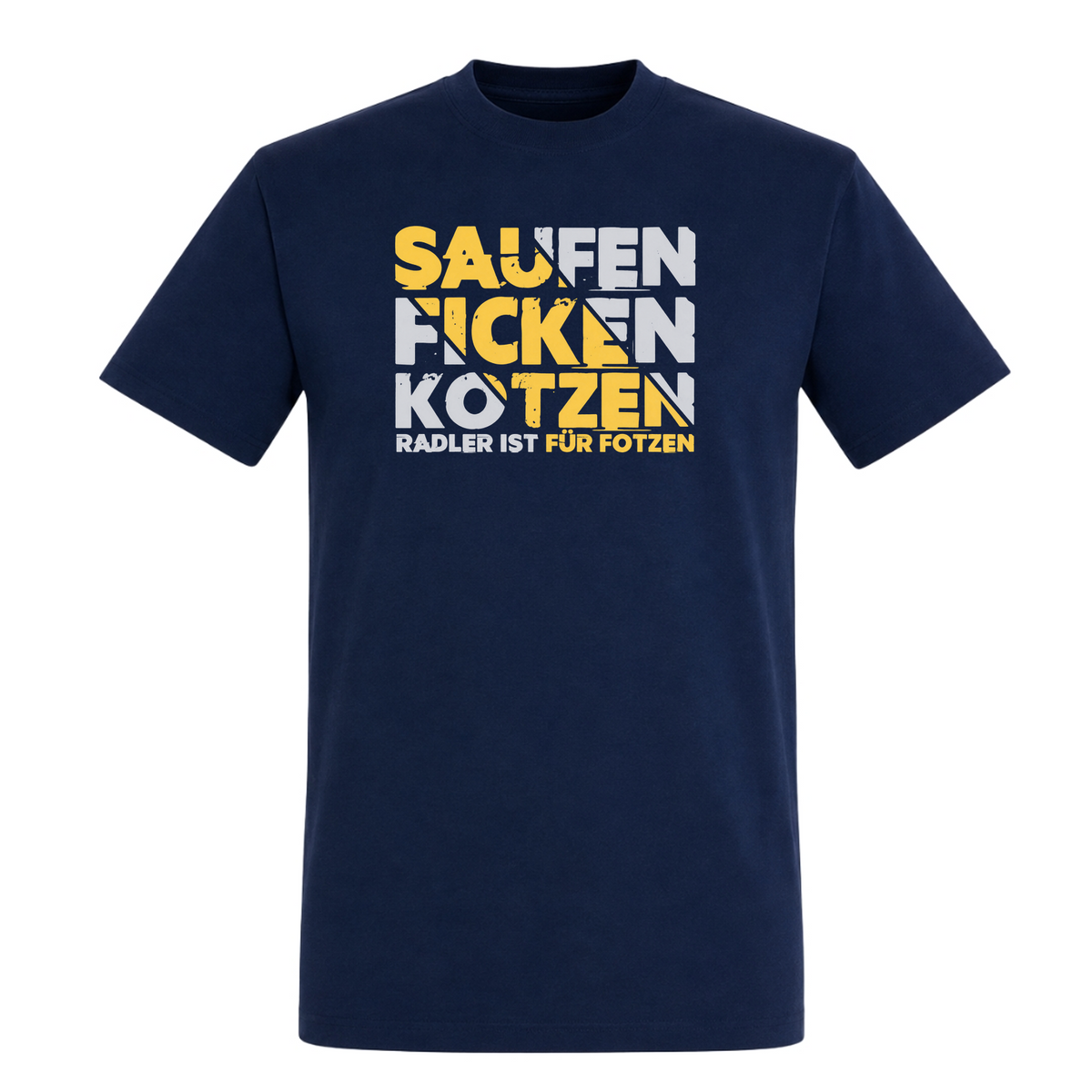 Unisex T-Shirt Saufen Ficken Kotzen - French Navy