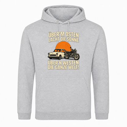 Unisex Hoodie "BRAUNI" Überm Osten lacht die Sonne! -  Heather Grey