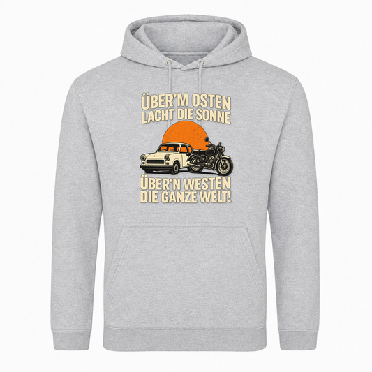 Unisex Hoodie "BRAUNI" Überm Osten lacht die Sonne! -  Heather Grey