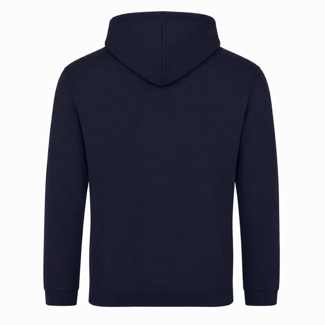 Unisex Hoodie "BRAUNI" Überm Osten lacht die Sonne! - French Navy - Rueckseite