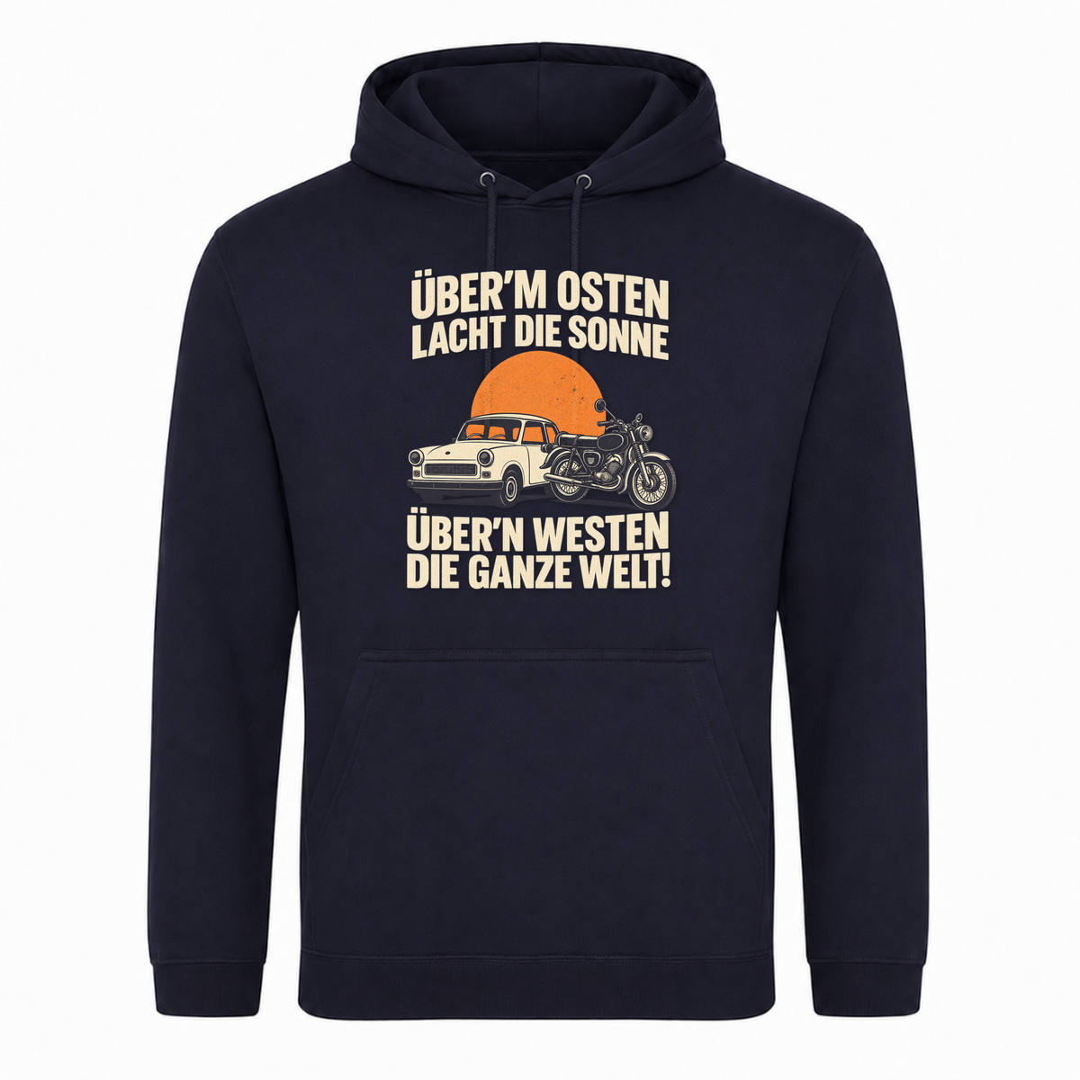 Unisex Hoodie "BRAUNI" Überm Osten lacht die Sonne! - French Navy