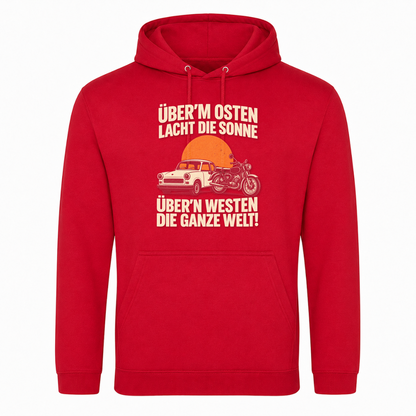 Unisex Hoodie "BRAUNI" Überm Osten lacht die Sonne! - rot