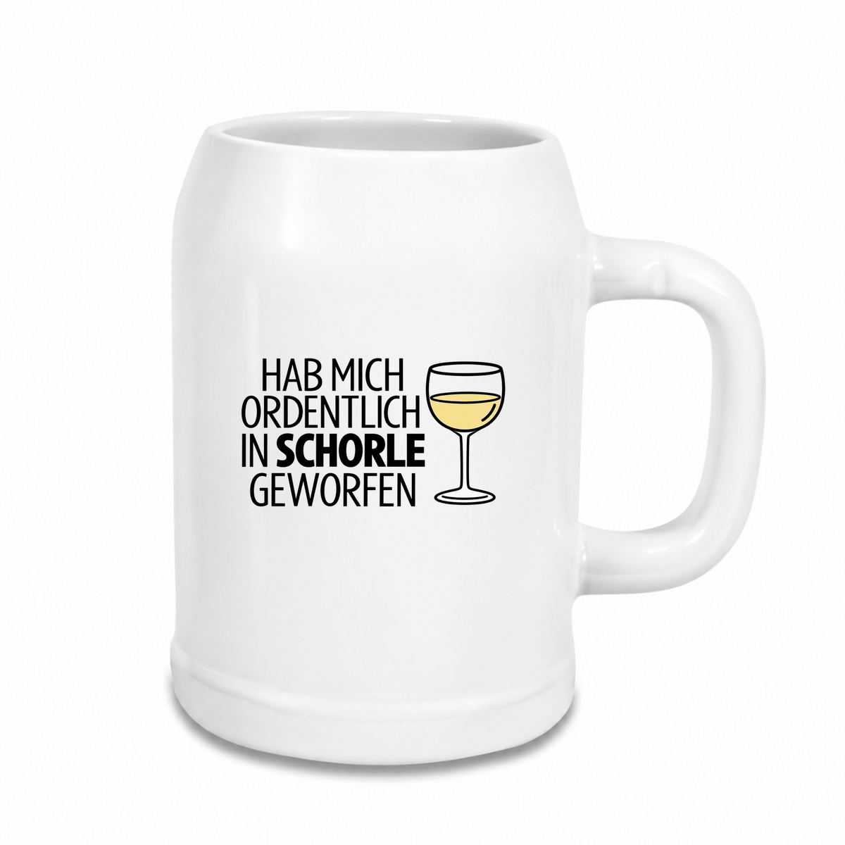 In-Schorle-geworfen - Bierkrug - weiß