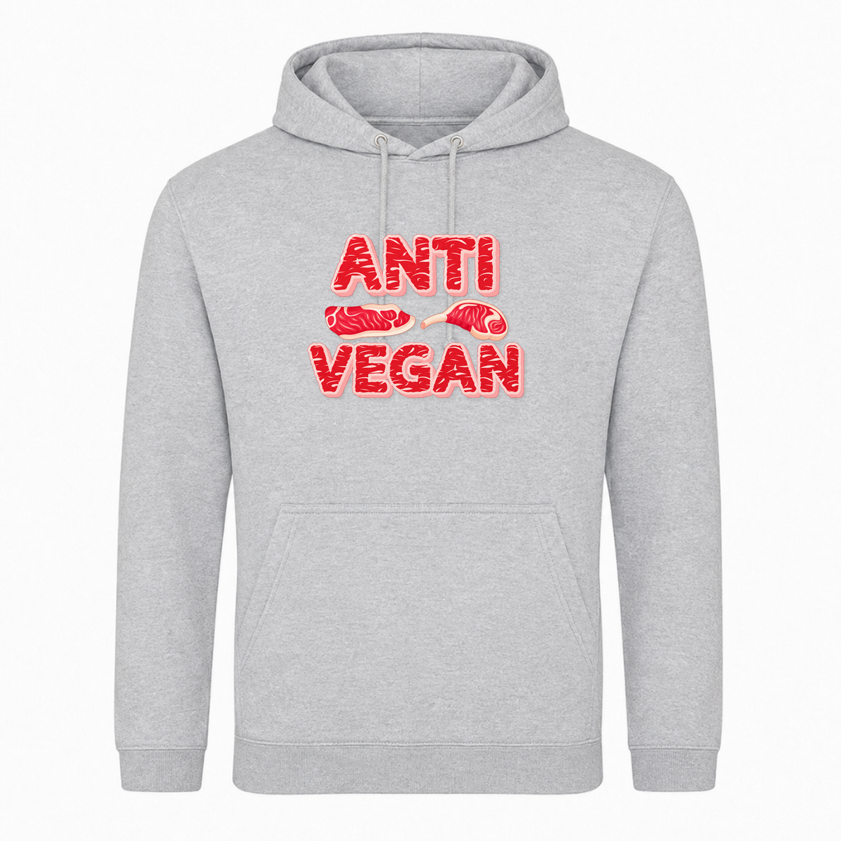 Anti Veganer Unisex Hoodie -  Heather Grey