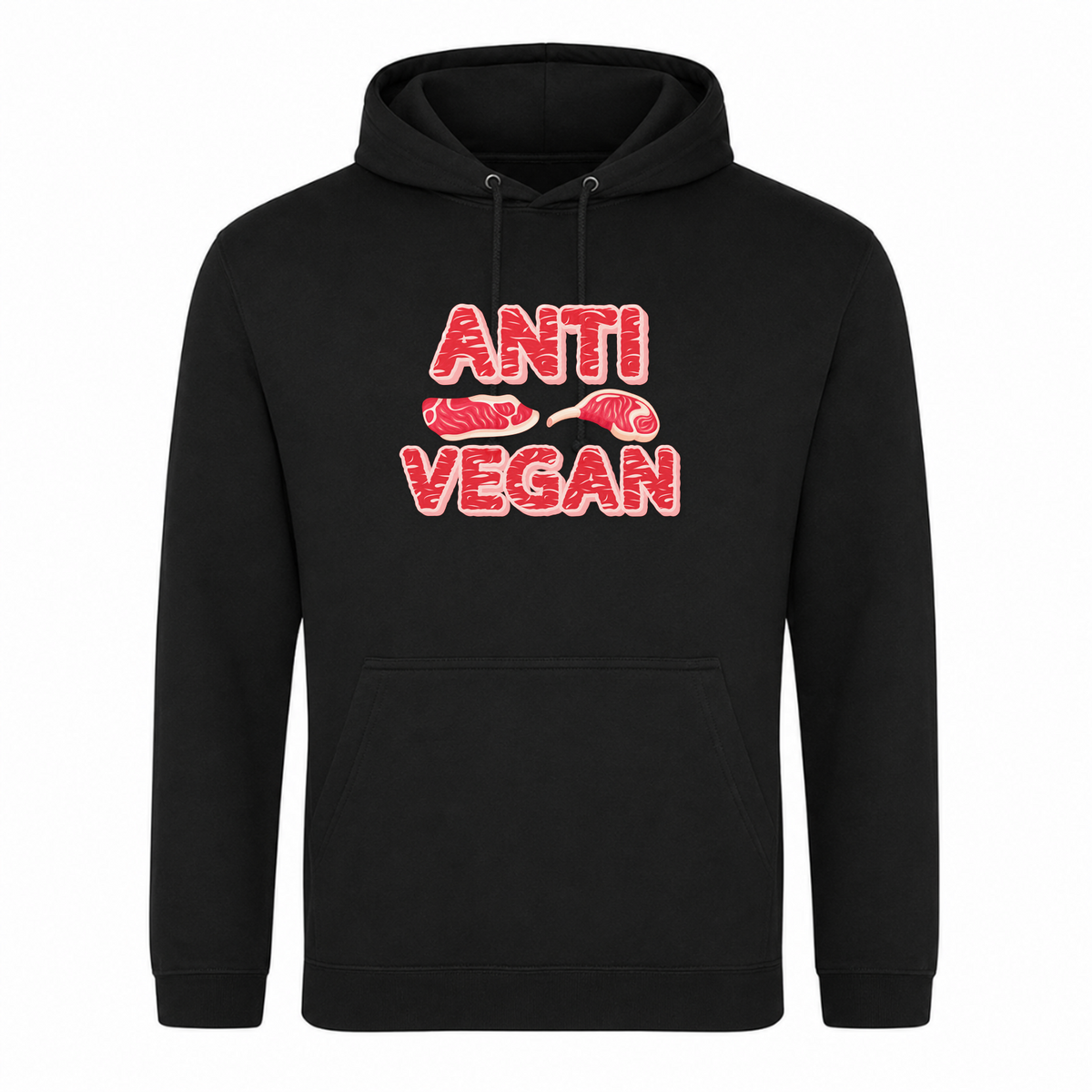 Anti Veganer Unisex Hoodie - Schwarz