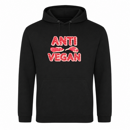 Anti Veganer Unisex Hoodie - Schwarz