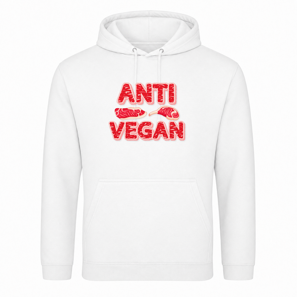 Anti Veganer Unisex Hoodie - Weiß