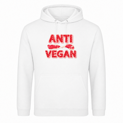 Anti Veganer Unisex Hoodie - Weiß