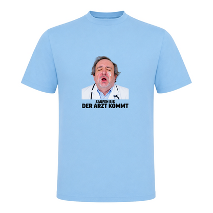 Unisex T-Shirt Saufen bis der Arzt kommt - Sky Blue