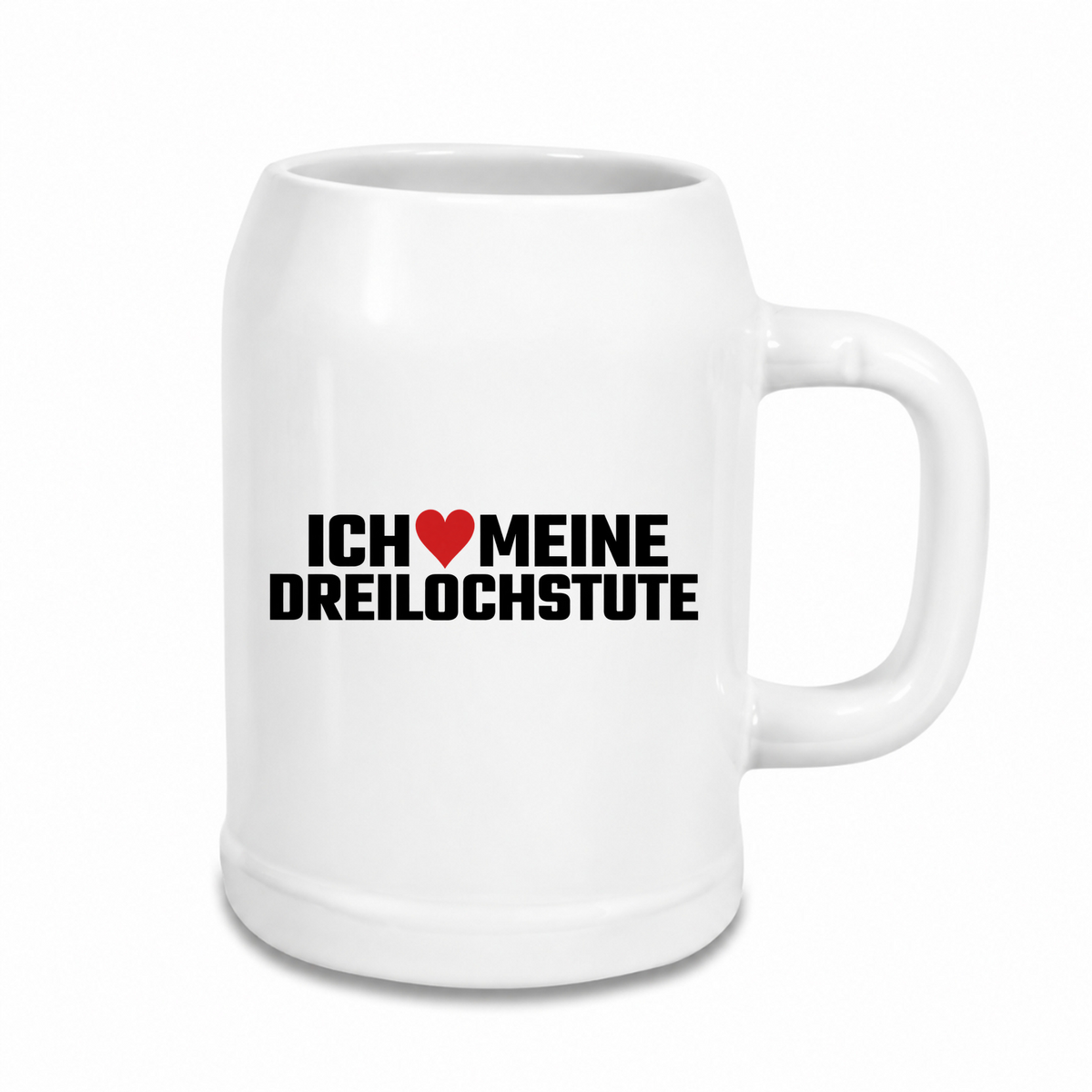 Dreilochstute - Bierkrug - weiß