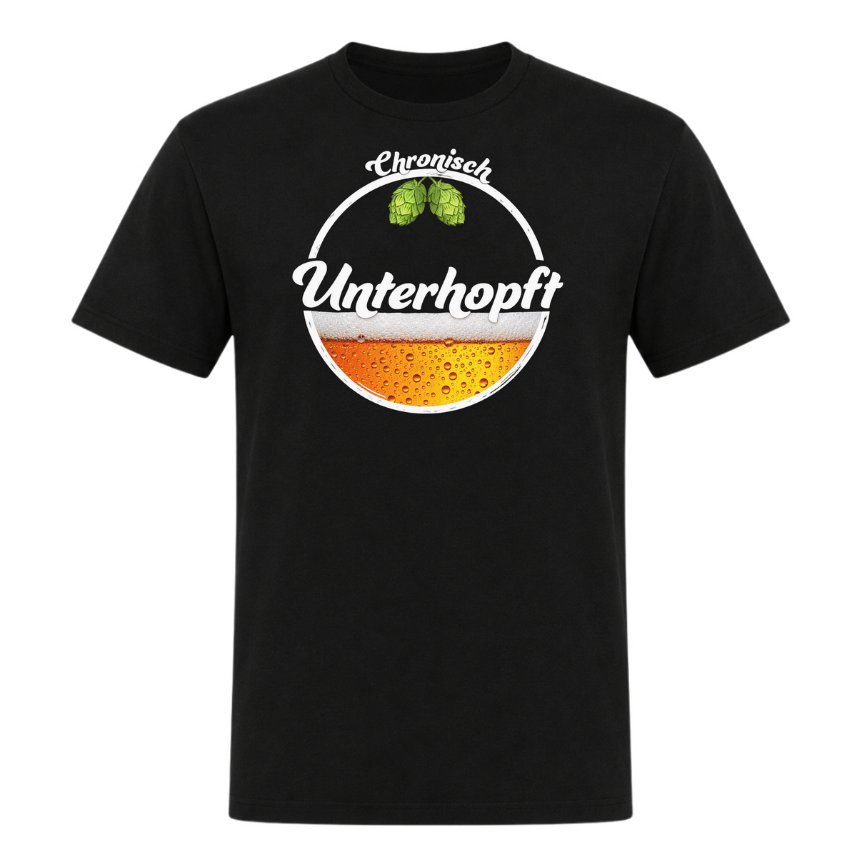 Unisex T-Shirt Chronisch Unterhopft - Deep Black