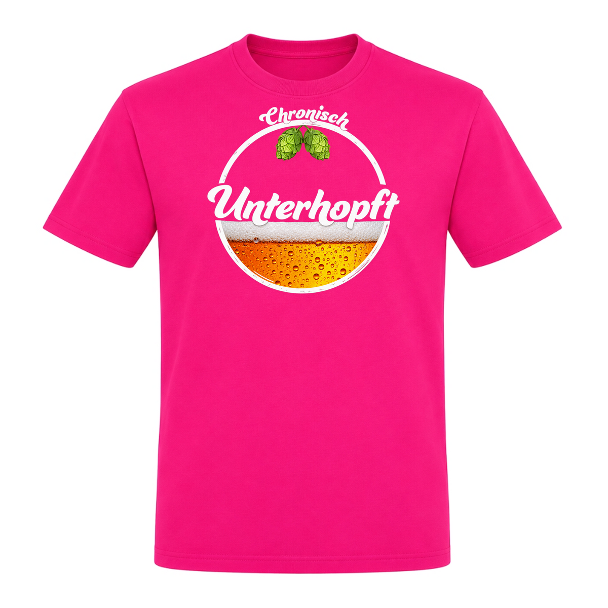 Unisex T-Shirt Chronisch Unterhopft - Fuchsia