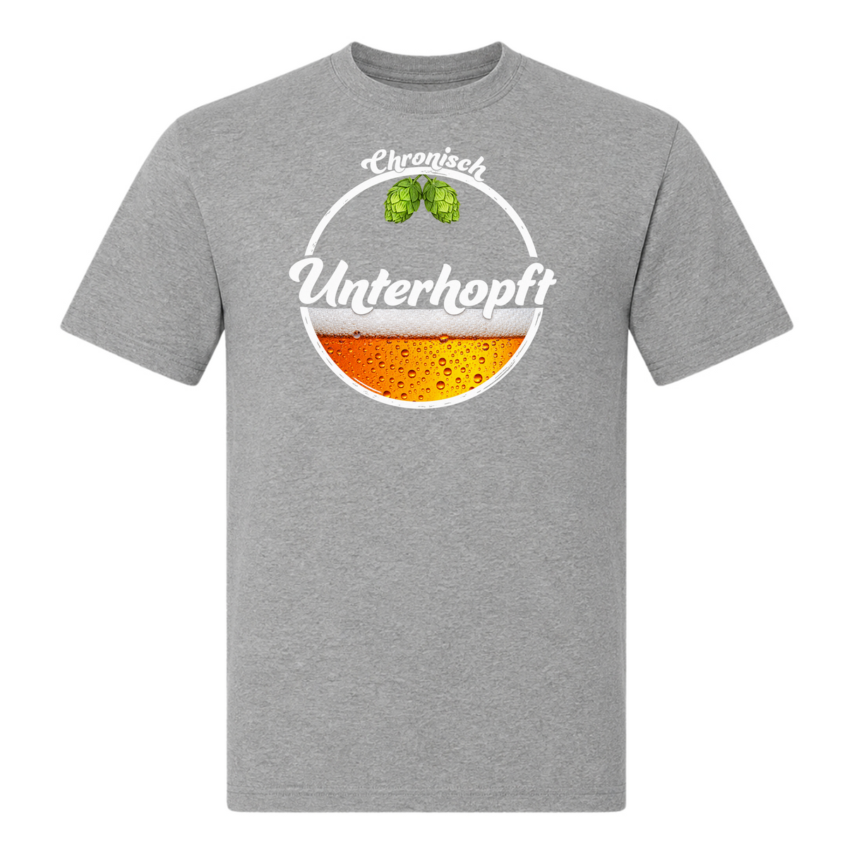 Unisex T-Shirt Chronisch Unterhopft - Grey Melange