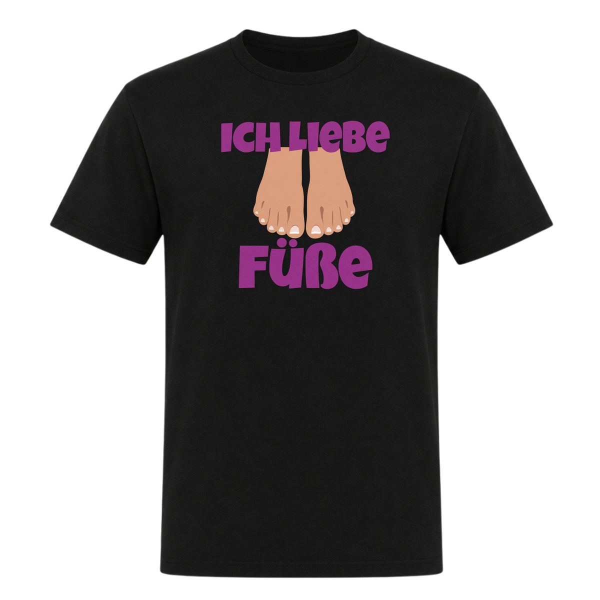 Unisex T-Shirt Ich Liebe Füße - Deep Black
