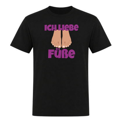 Unisex T-Shirt Ich Liebe Füße - Deep Black