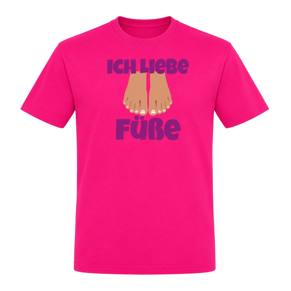 Unisex T-Shirt Ich Liebe Füße - Fuchsia