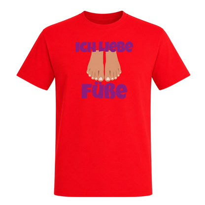 Unisex T-Shirt Ich Liebe Füße - Red