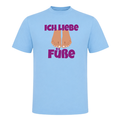 Unisex T-Shirt Ich Liebe Füße - Sky Blue