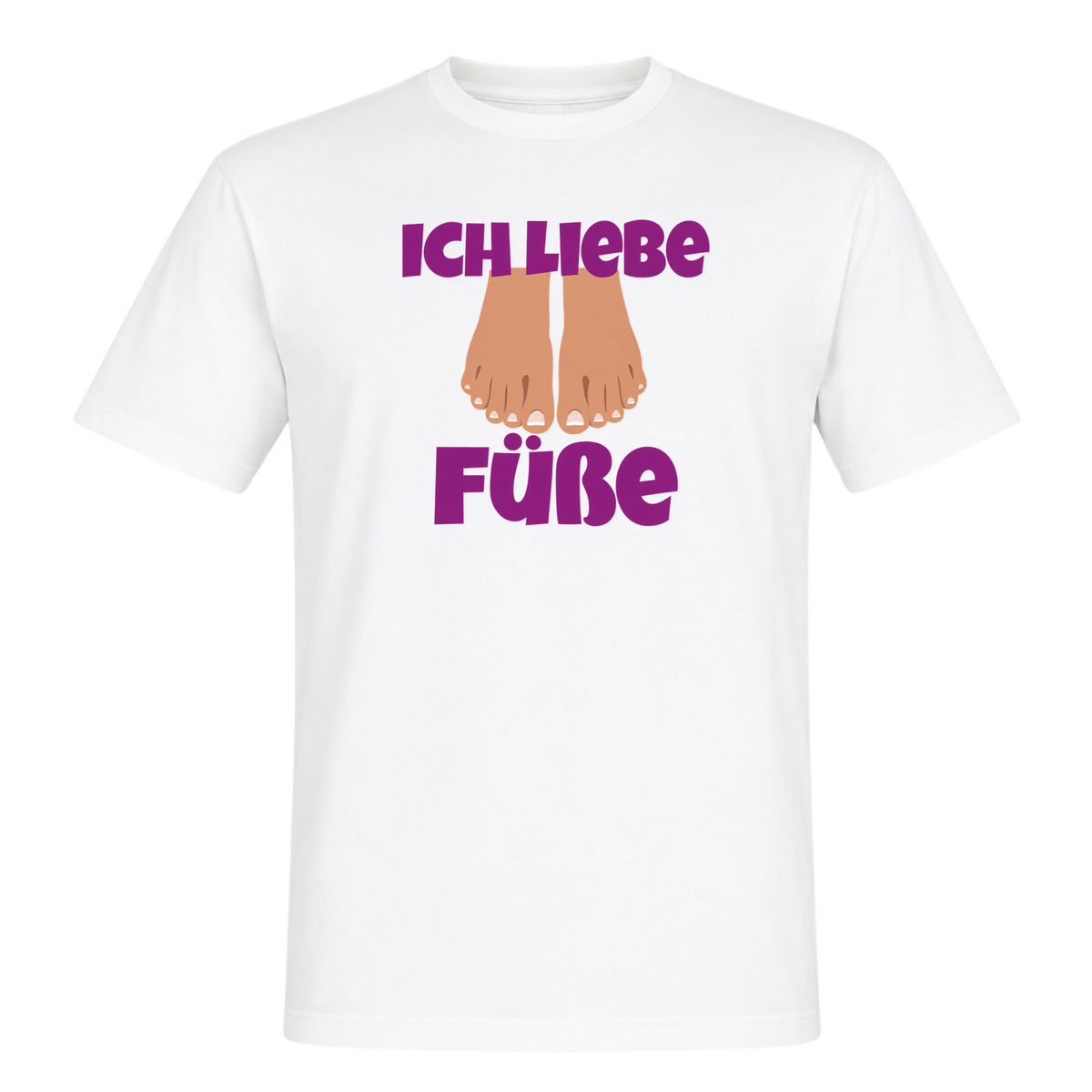 Unisex T-Shirt Ich Liebe Füße - White