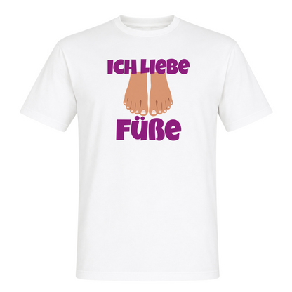 Unisex T-Shirt Ich Liebe Füße - White